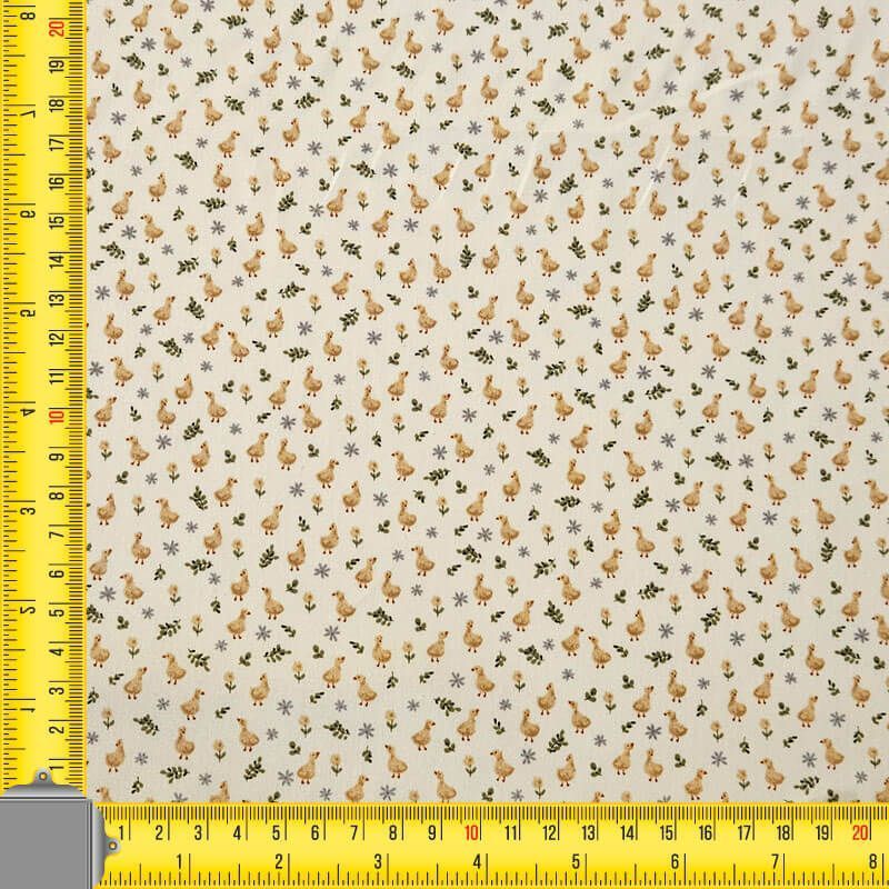 Tela de Popelín Algodón Cruda Patitos (ancho 1,50M) - Imagen 3