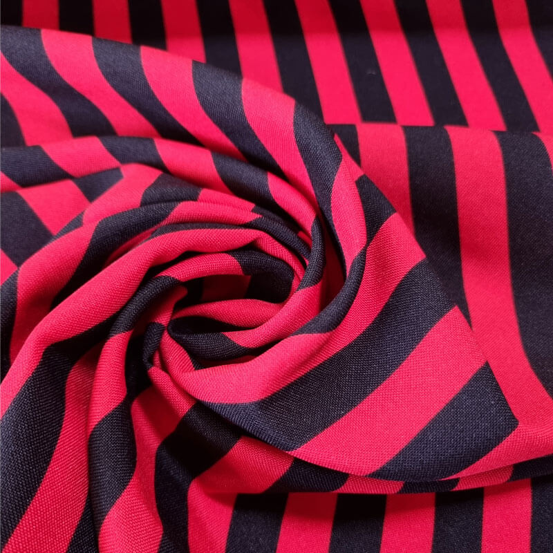 Tela de Stretch Rayas Rojas y Negras (ancho 1,50M) - Imagen 2