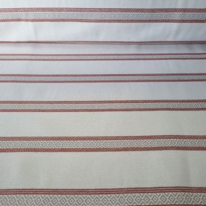 Tela de Gobelino Blanco Roto Étnica Gris y Teja (ancho 2,80M)