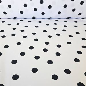 Tela de Polytecno Bielástico Blanco Óptico Lunar Loco 2cm Negro (ancho 1,50M)
