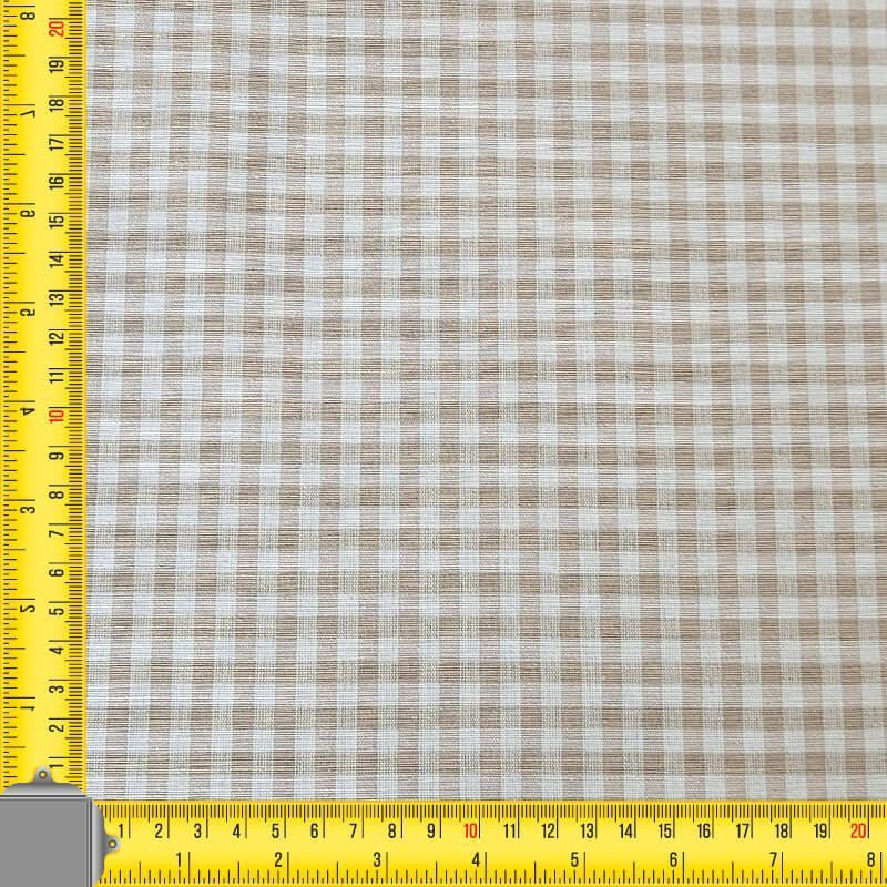 Tela de Lona Cruda Tejida Vichy Beige Pequeño (ancho 2,80M) - Imagen 3