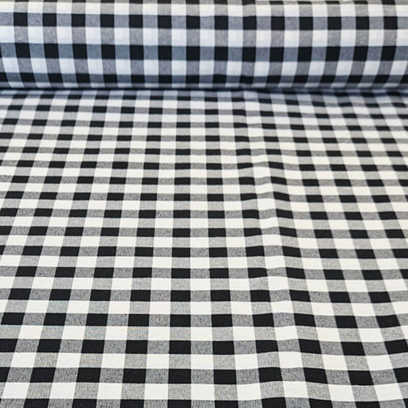 Tela de Lona Cruda Tejida Vichy Negro Medio (ancho 2,80M)
