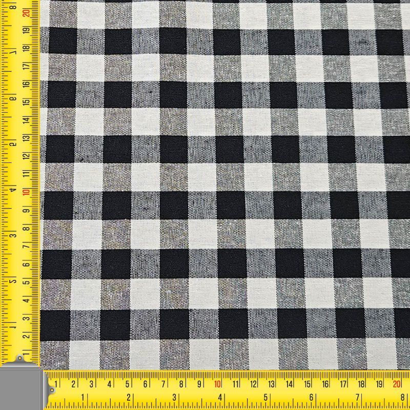 Tela de Lona Cruda Tejida Vichy Negro Medio (ancho 2,80M) - Imagen 3