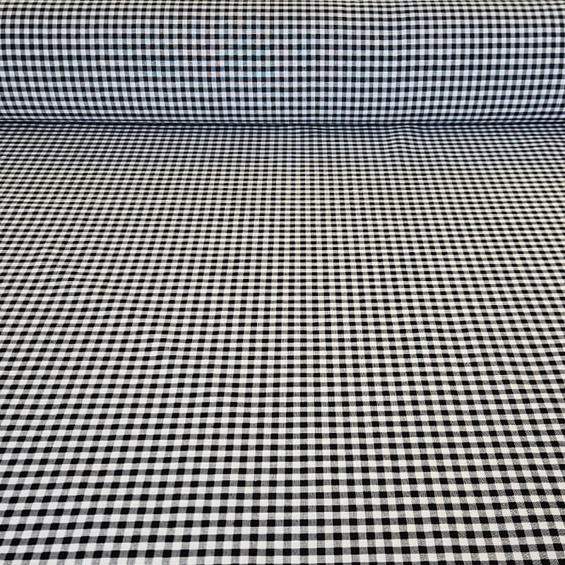 Tela de Lona Cruda Tejida Vichy Negro Pequeño (ancho 2,80M)