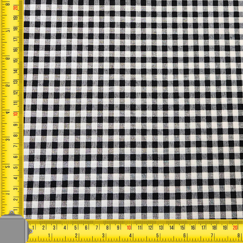 Tela de Lona Cruda Tejida Vichy Negro Pequeño (ancho 2,80M) - Imagen 3