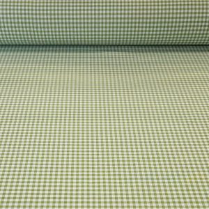 Tela de Lona Cruda Tejida Vichy Verde Pistacho Pequeño (ancho 2,80M)