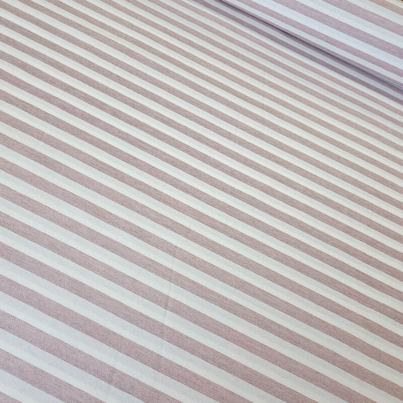 Tela de Lona Cruda Tejida Raya Vichy Rosa Medio (ancho 2,80M) - Imagen 2