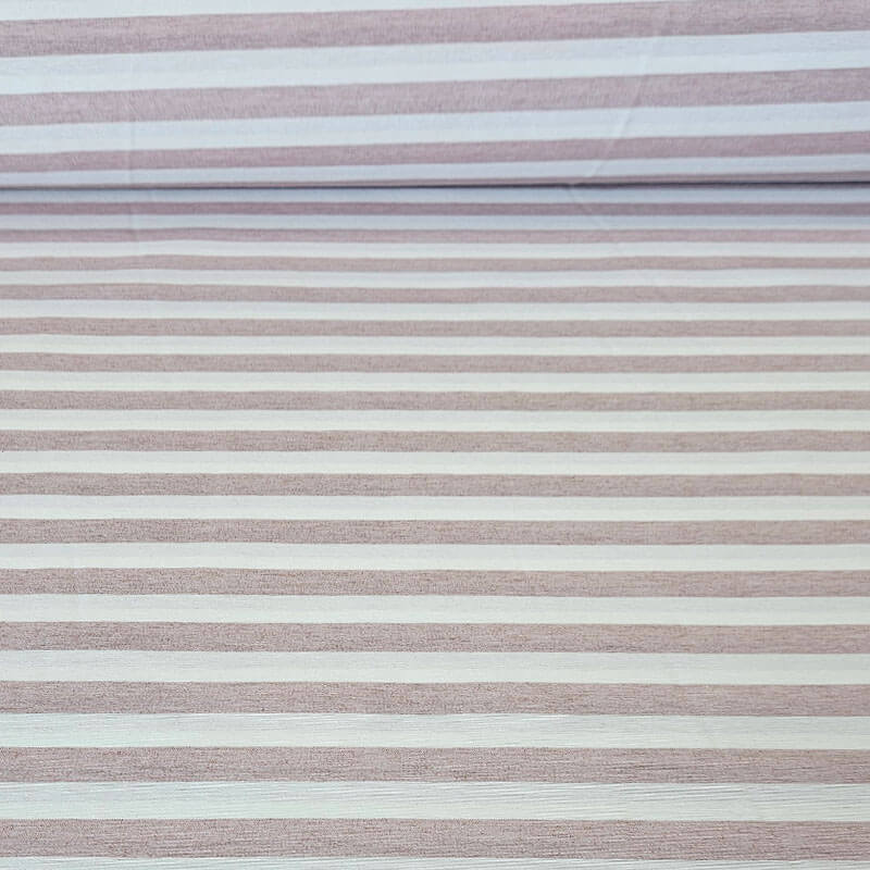 Tela de Lona Cruda Tejida Raya Vichy Rosa Medio (ancho 2,80M)