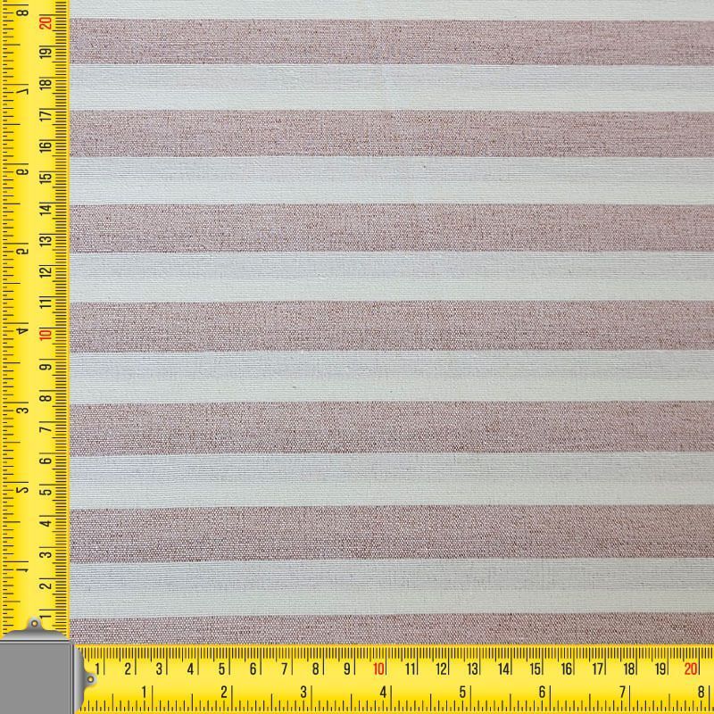 Tela de Lona Cruda Tejida Raya Vichy Rosa Medio (ancho 2,80M) - Imagen 3