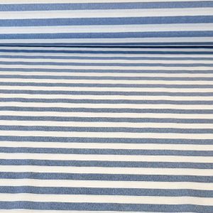 Tela de Lona Cruda Tejida Raya Vichy Azul Tejano Medio (ancho 2,80M)
