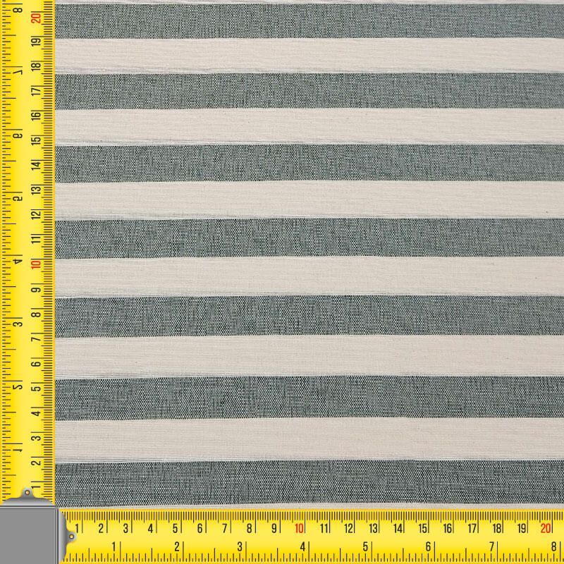 Tela de Lona Cruda Tejida Raya Vichy Verde Jade Medio (ancho 2,80M) - Imagen 3