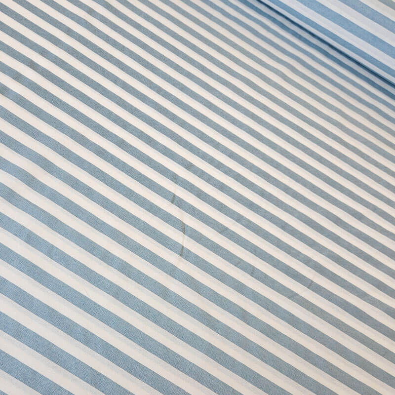 Tela de Lona Cruda Tejida Raya Vichy Azul Mar Medio (ancho 2,80M) - Imagen 2