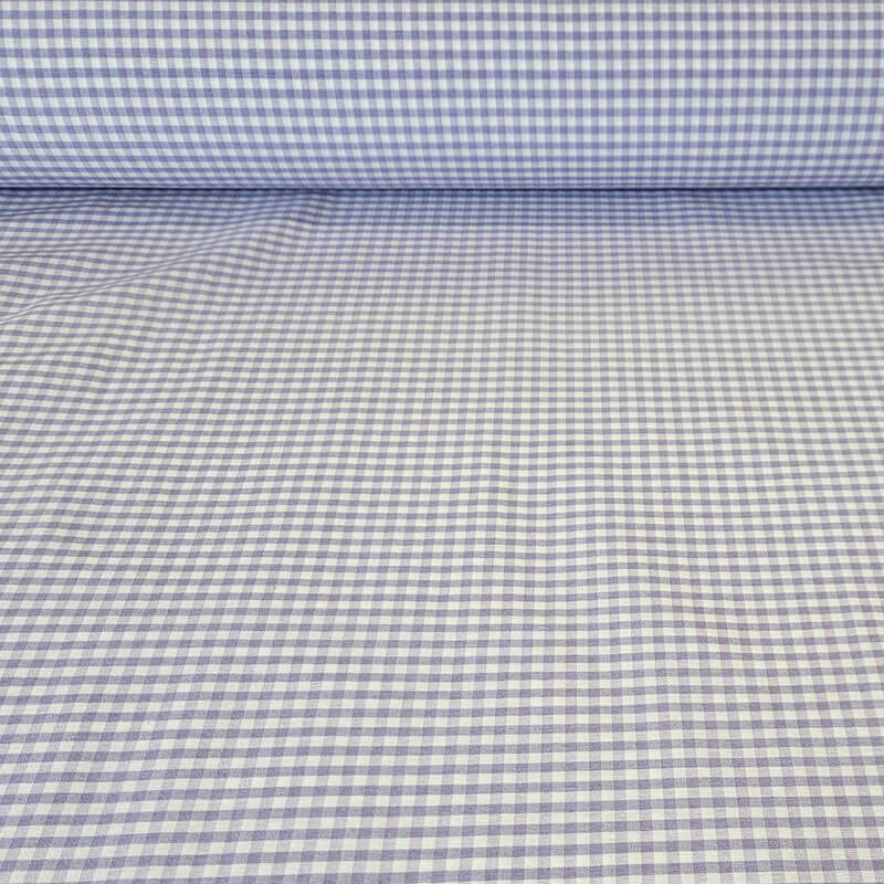 Tela de Lona Cruda Tejida Vichy Malva Pequeño (ancho 2,80M)