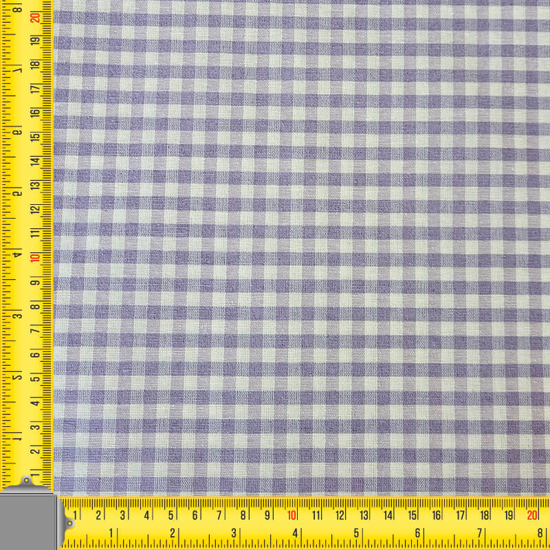Tela de Lona Cruda Tejida Vichy Malva Pequeño (ancho 2,80M) - Imagen 3