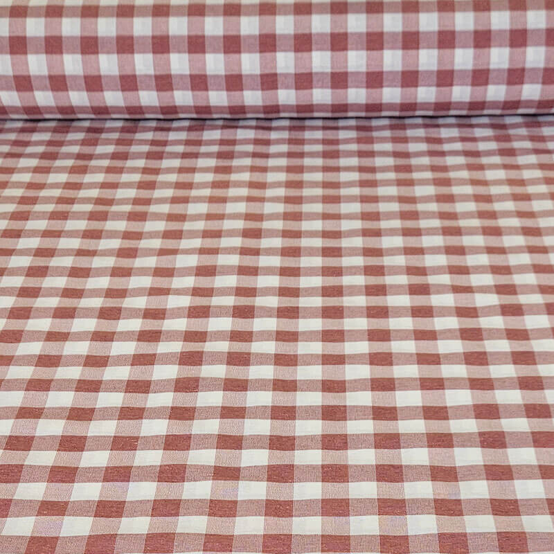 Tela de Lona Cruda Tejida Vichy Maquillaje Medio (ancho 2,80M)