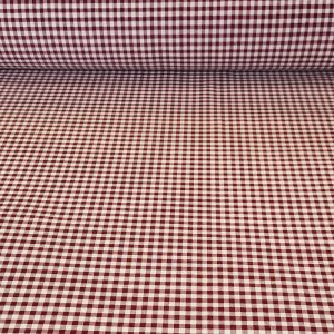 Tela de Lona Cruda Tejida Vichy Burdeos Pequeño (ancho 2,80M)