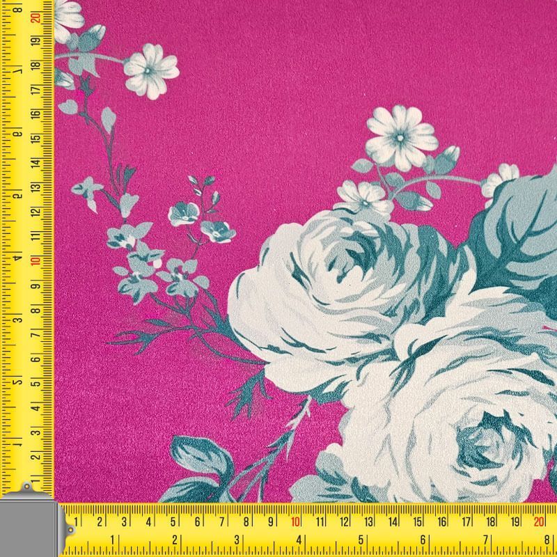 Tela de Satén Buganvilla Estampado Rosas (ancho 1,45M) - Imagen 4