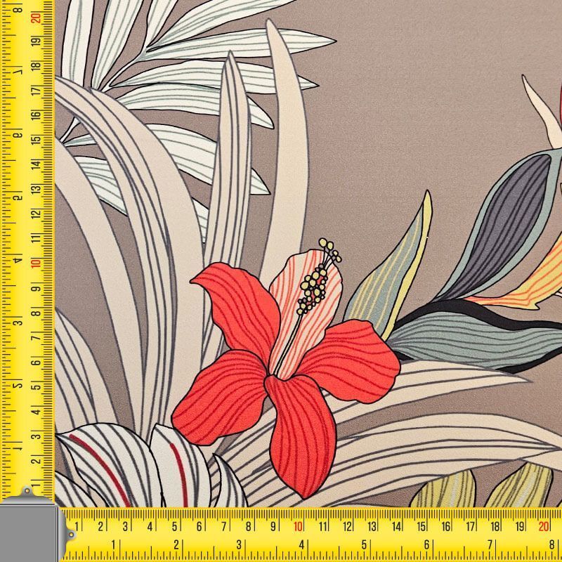 Tela de Crepe Topo Estampado Flores Hawaianas (ancho 1,50M) - Imagen 4