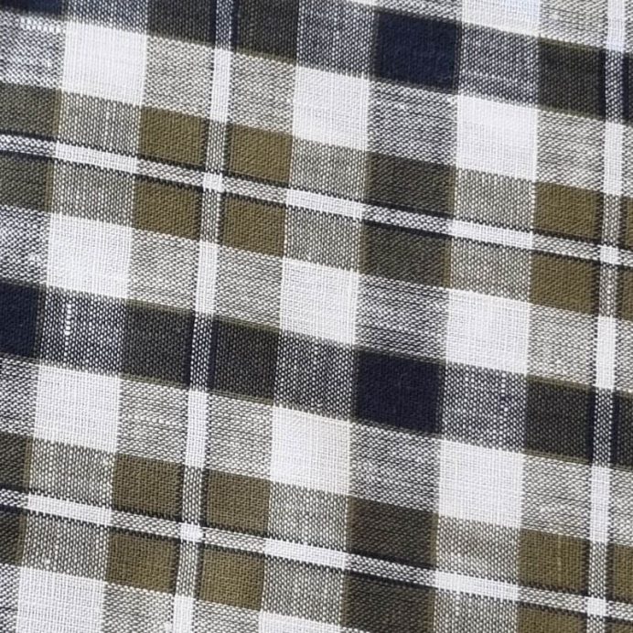 Tela Camisera Cruda Cuadro Escocés Efecto Lino (ancho 1,50M) - Imagen 3