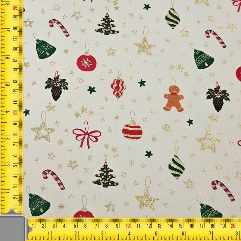 Tela de Popelín Algodón Blanca Motivos Navideños (ancho 1,50M) - Imagen 4