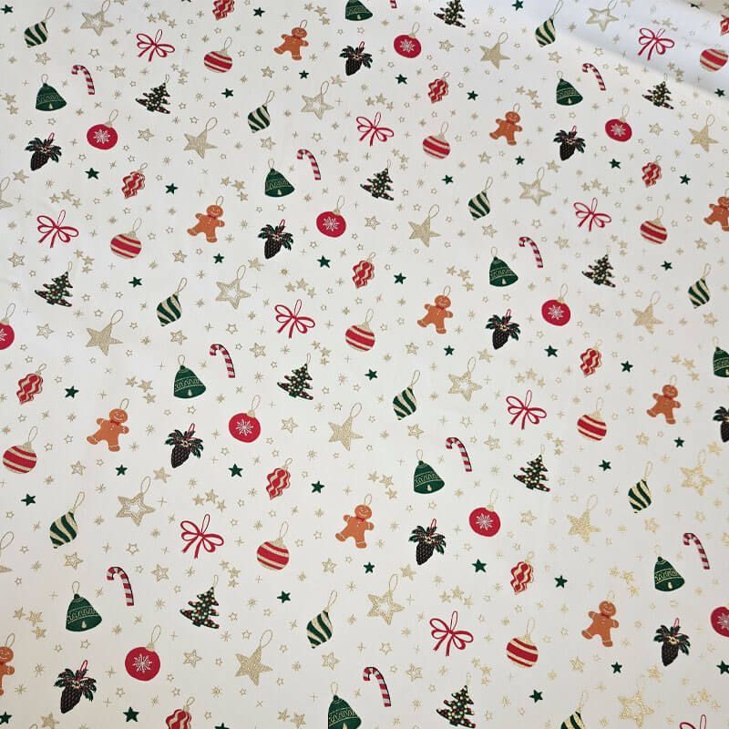 Tela de Popelín Algodón Blanca Motivos Navideños (ancho 1,50M) - Imagen 2