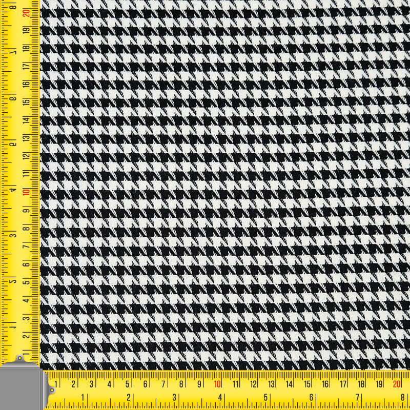 Tela Blanca de Pata de Gallo Negra Pequeña (ancho 1,45M) - Imagen 4
