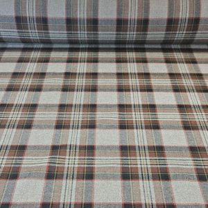 Tela de Cuadro Escocés Gris con Marrón (ancho 1,45M)