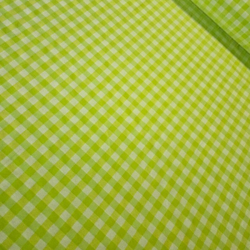 Tela de Lona Cruda Tejida Vichy Verde Flúor Medio (ancho 2,80M) - Imagen 3