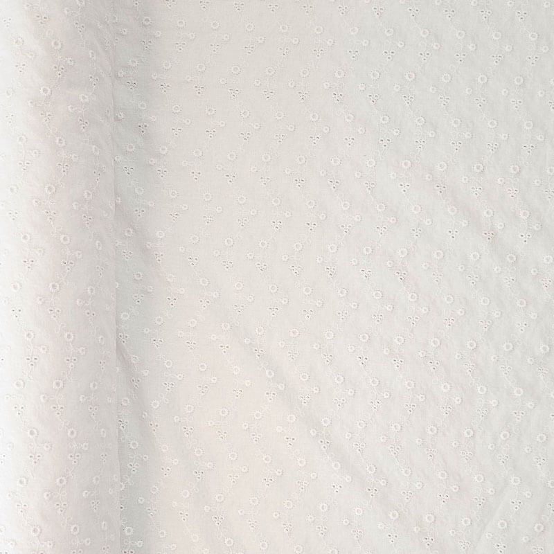 Tela de Popelín Algodón Perforado Blanco (ancho 1,45M)