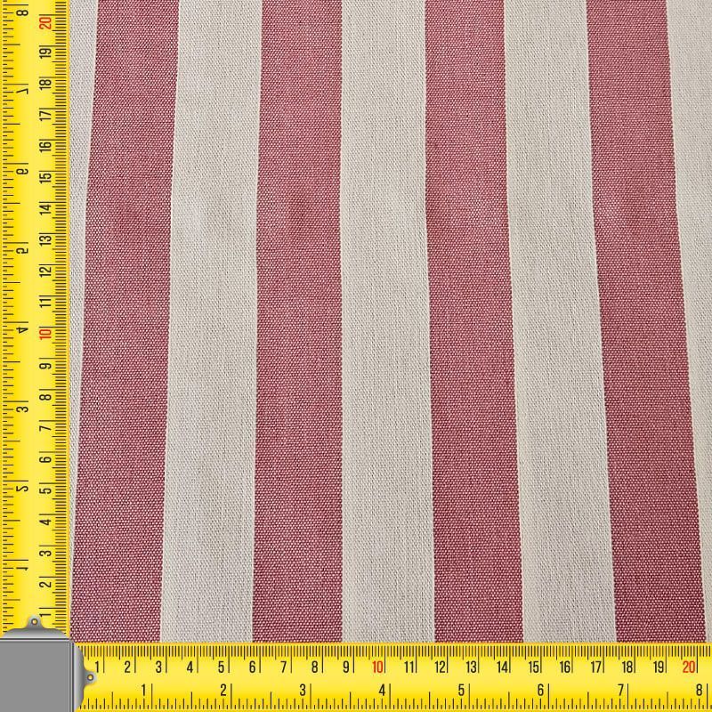 Tela de Lona Cruda Tejida Raya Ancha Rosa Maquillaje (ancho 2,80M) - Imagen 3