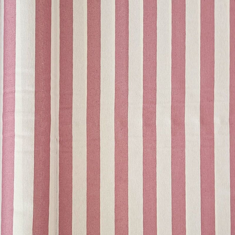 Tela de Lona Cruda Tejida Raya Ancha Rosa Maquillaje (ancho 2,80M)