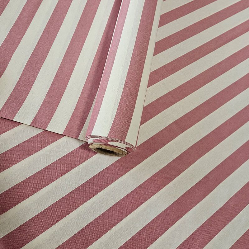 Tela de Lona Cruda Tejida Raya Ancha Rosa Maquillaje (ancho 2,80M) - Imagen 2
