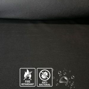 Tela de Polipiel Ignífuga y Antibacteriana Negra (ancho 1,40M)