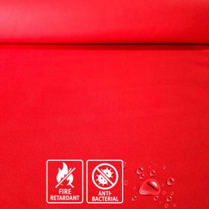 Tela de Polipiel Ignífuga y Antibacteriana Roja (ancho 1,40M)