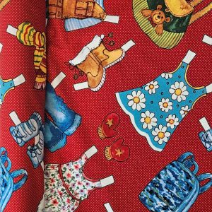 Tela de Popelín Roja 100% Algodón Ropa de Muñecas de Papel (ancho 1,10M)
