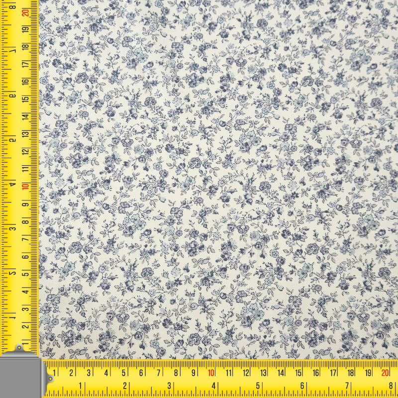 Tela de Viella Blanca Flores Liberty Azafata (ancho 1,50M) - Imagen 4