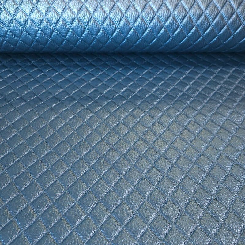 Tela de Polipiel con Relieve de Rombos Azul Eléctrico (ancho 1,40M)