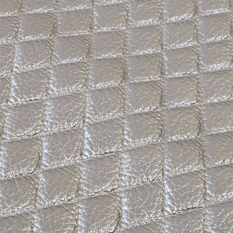 Tela de Polipiel con Relieve de Rombos Plata (ancho 1,40M) - Imagen 5