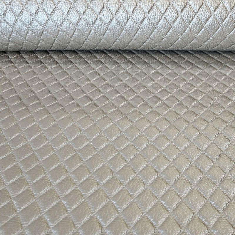Tela de Polipiel con Relieve de Rombos Plata (ancho 1,40M)