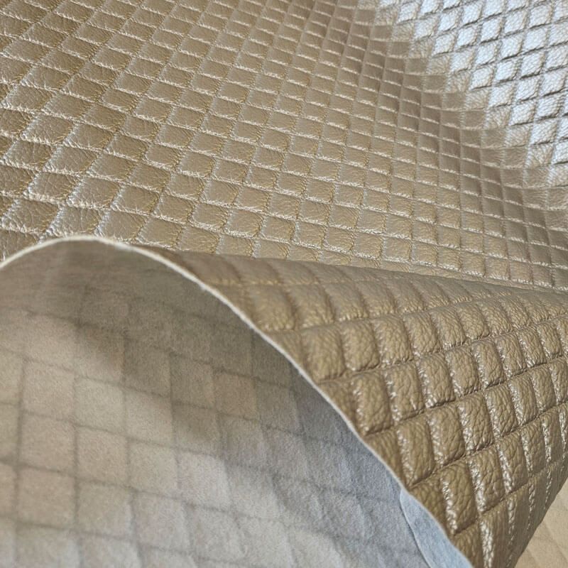 Tela de Polipiel con Relieve de Rombos Plata (ancho 1,40M) - Imagen 4