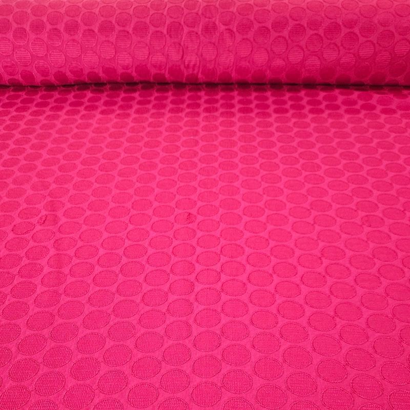 Tela de Popelín Jacquard Fresa Lunares (ancho 1,40M)