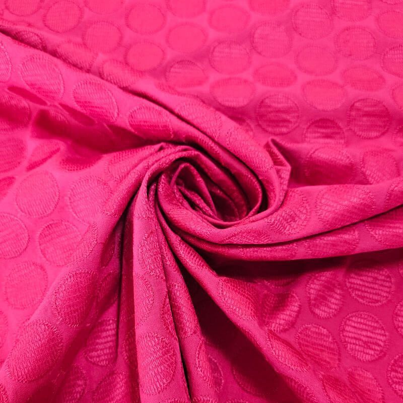 Tela de Popelín Jacquard Fresa Lunares (ancho 1,40M) - Imagen 2