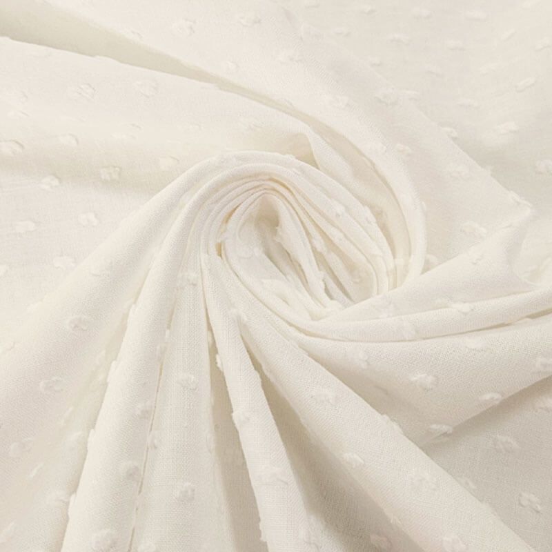 Popelín Plumeti Algodón Blanco Óptico (ancho 1,50M) - Imagen 3