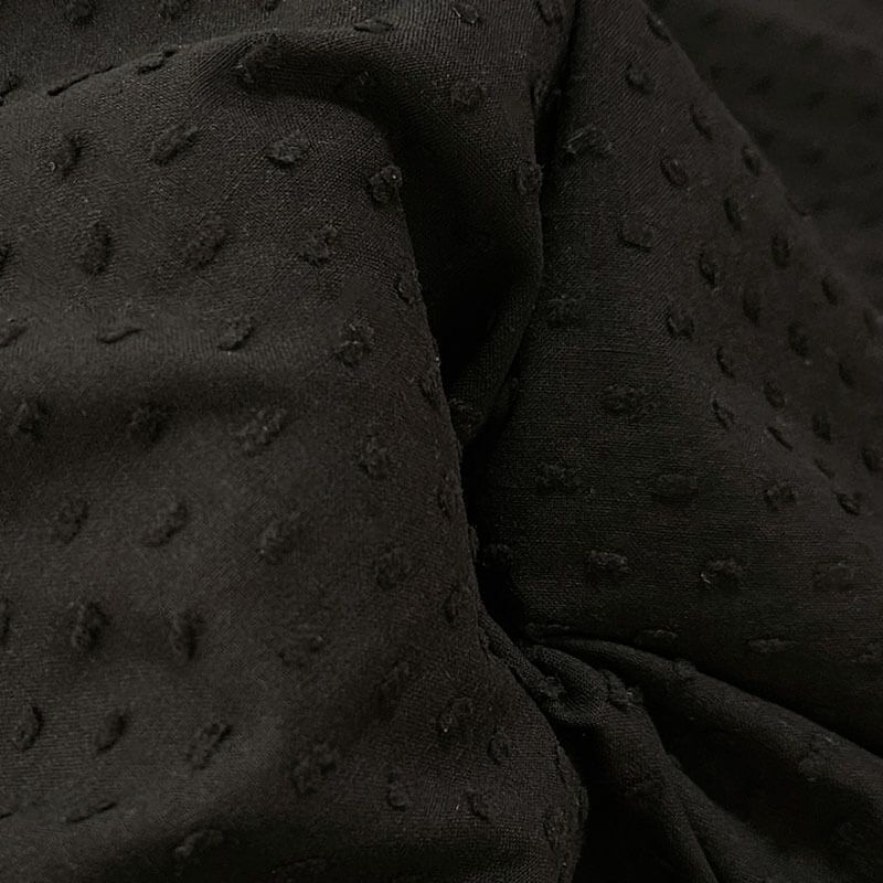 Popelín Plumeti Algodón Negra (ancho 1,50M) - Imagen 3