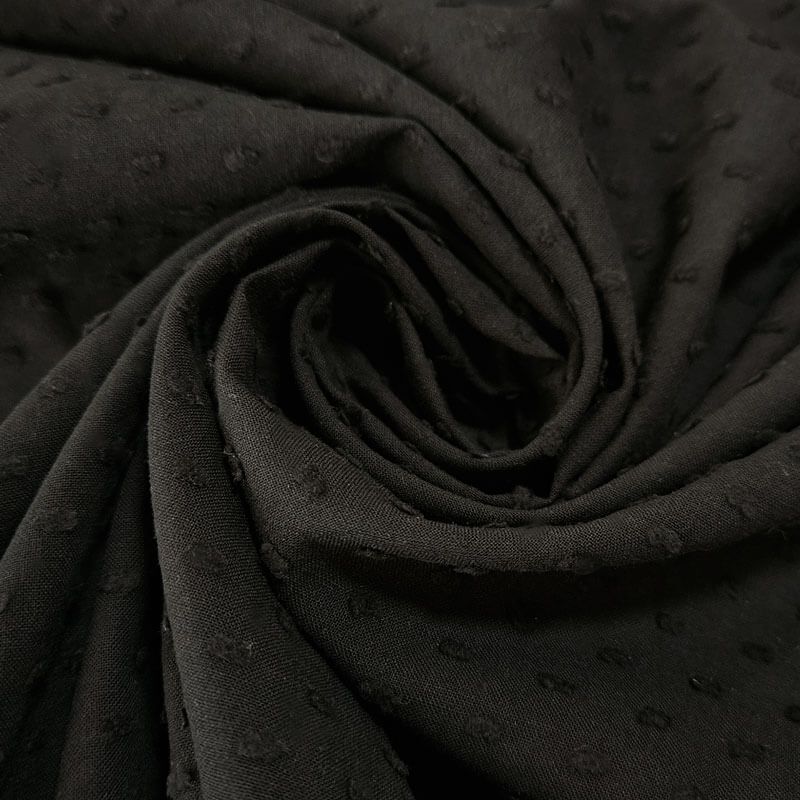 Popelín Plumeti Algodón Negra (ancho 1,50M) - Imagen 2