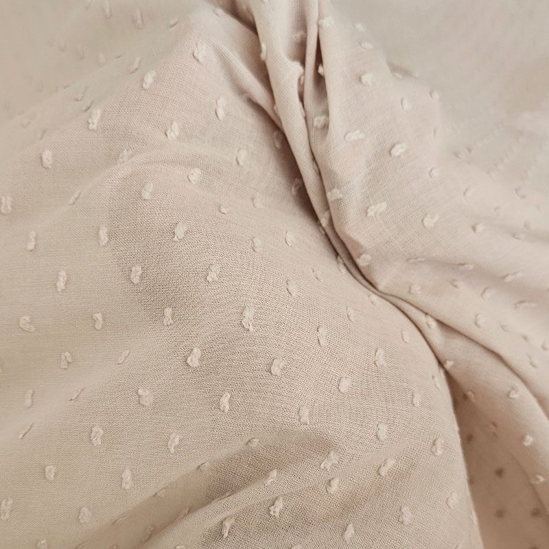 Popelín Plumeti Algodón Beige (ancho 1,50M) - Imagen 3