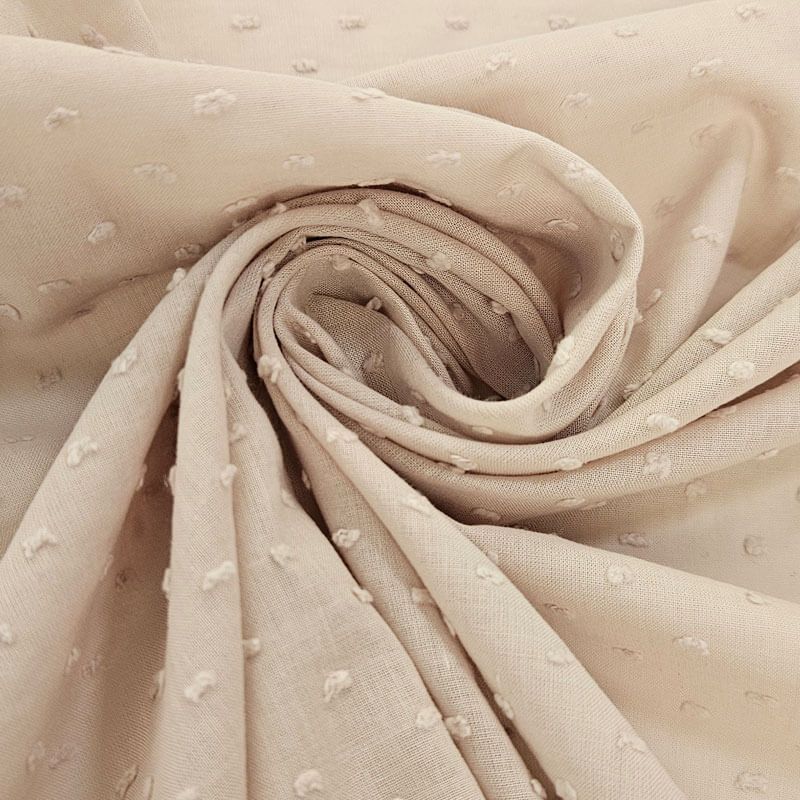 Popelín Plumeti Algodón Beige (ancho 1,50M) - Imagen 2