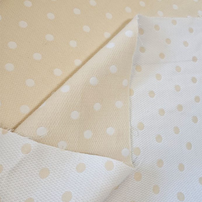 Tela de Piqué Topos Beige (ancho 1,60M) - Imagen 2