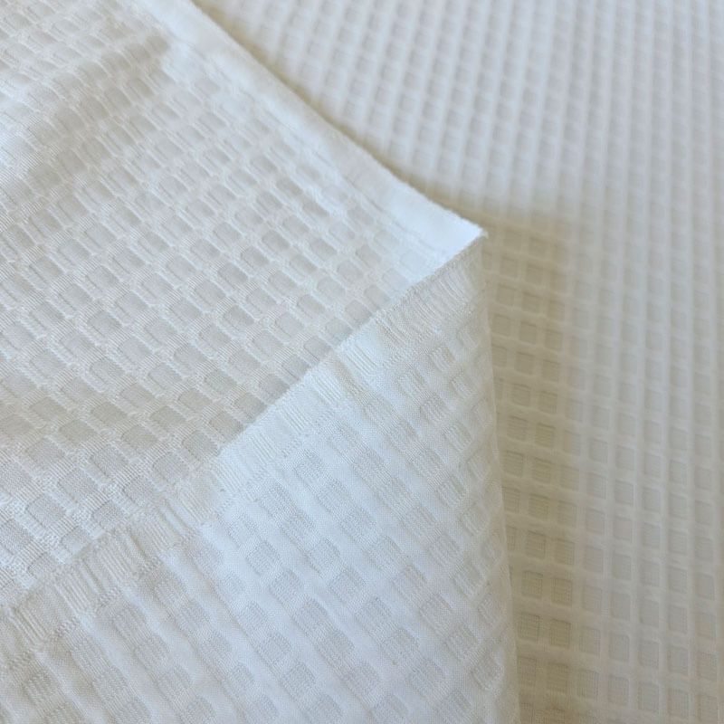 Tela de Piqué Panal Cuadrado Blanco Óptico (ancho 1,60M) - Imagen 2