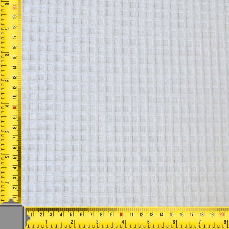 Tela de Piqué Panal Cuadrado Blanco Óptico (ancho 1,60M) - Imagen 3